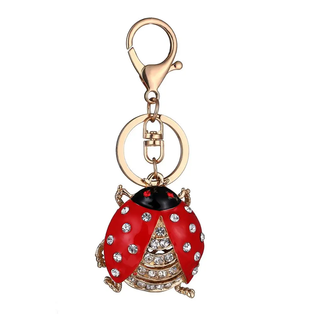 Animal insect  Keychain Unique Crystal Decor Clear Keyring Girlfriend Gift Key Holder Decoration Jewelry accessory