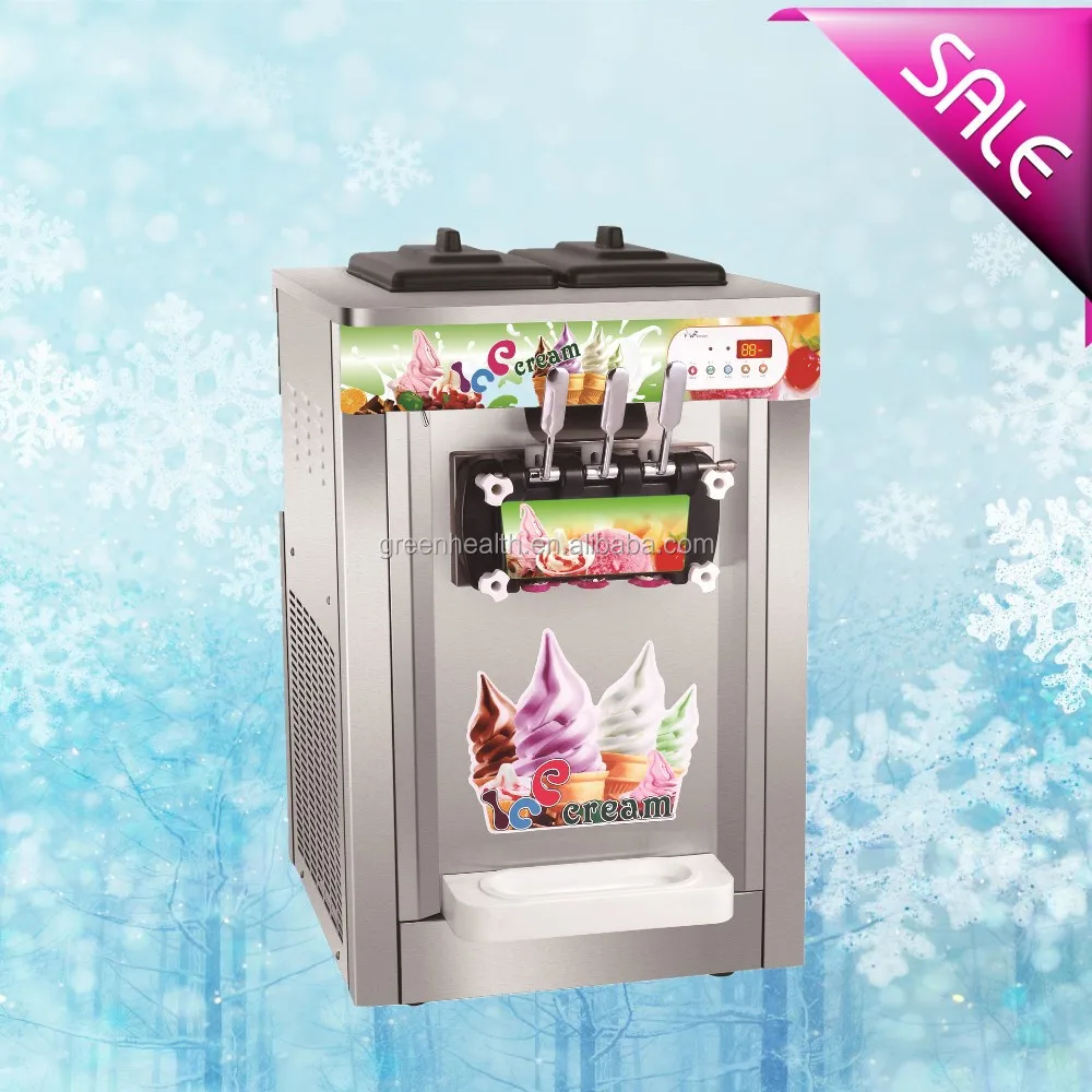 3 Flavors- soft upright stand soft serve ice cream Machine for snack shop freezer