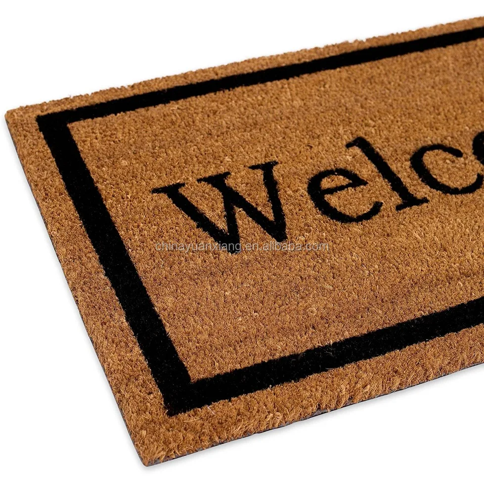 Wholesale Welcome Entrance Outdoor Natural Coco Coconut Fiber Coir Door Mats