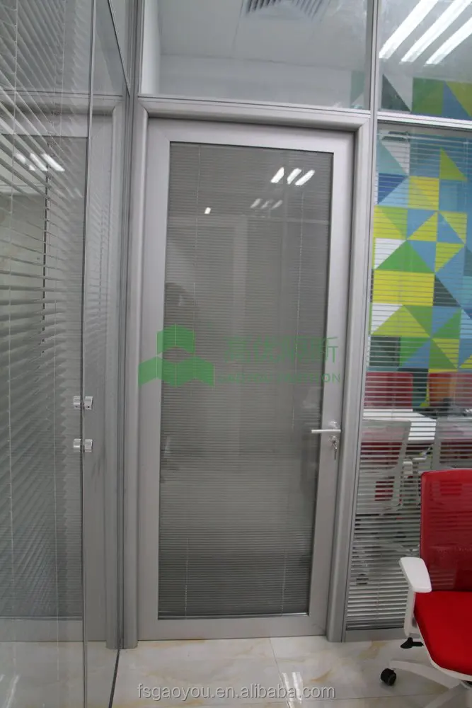 Saudi Arabia Office soundproof removable partition bank double glass aluminum office partition walls folding glass partition