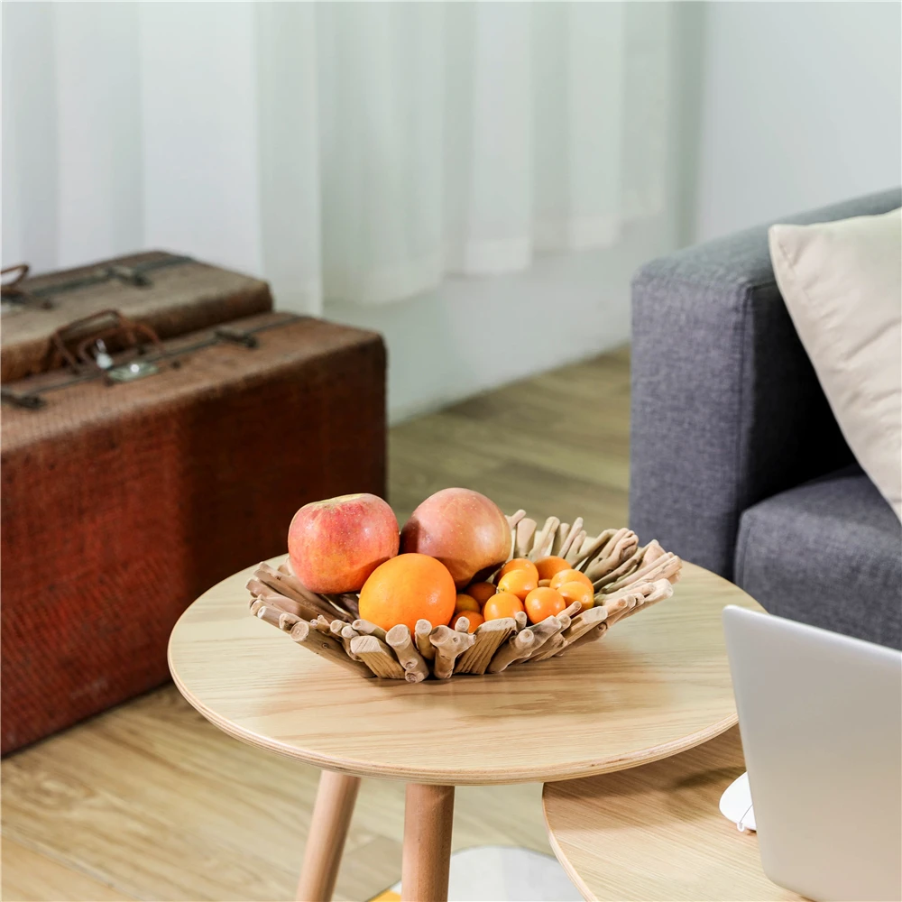 Tree Branch Square Driftwood Fruit Plate Home Decorative