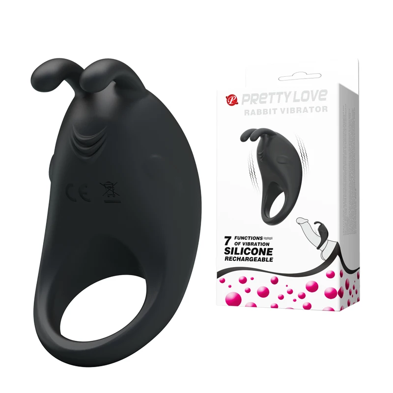 Powerful Vibrating Cock Ring Vibrator - Waterproof Rechargeable Penis Ring Sex Toy for Male or Couples (Black)