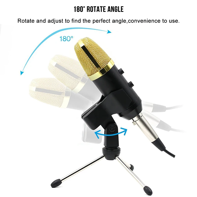 professional Condenser Microphone MK-F100TL Condenser Recording Microphone with Stand for Radio Braodcasting KTV Karaoke