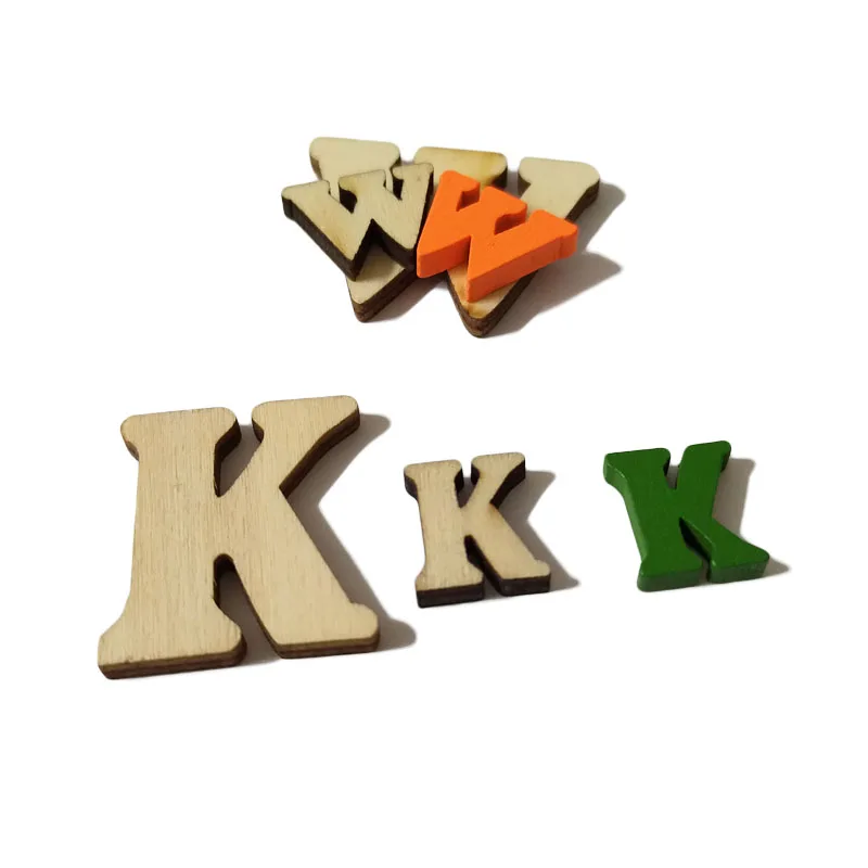 Unfinished Natural Small Size Wood Alphabet Letter Decoration For Children