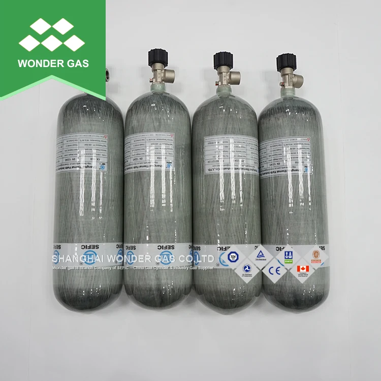 New Design 6.8L Composite Air Tank Carbon Fiber Cylinder Scuba Diving Tank