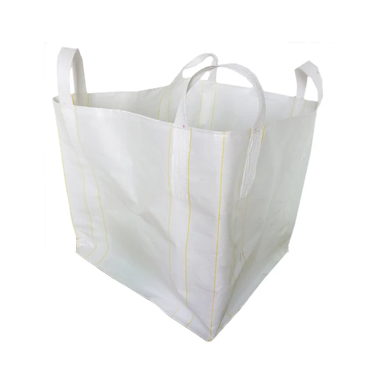 Flat bottom Open mouth 4loops 1000kg 1 ton pp polypropylene tote woven jumbo bag for sand construction garbage building material