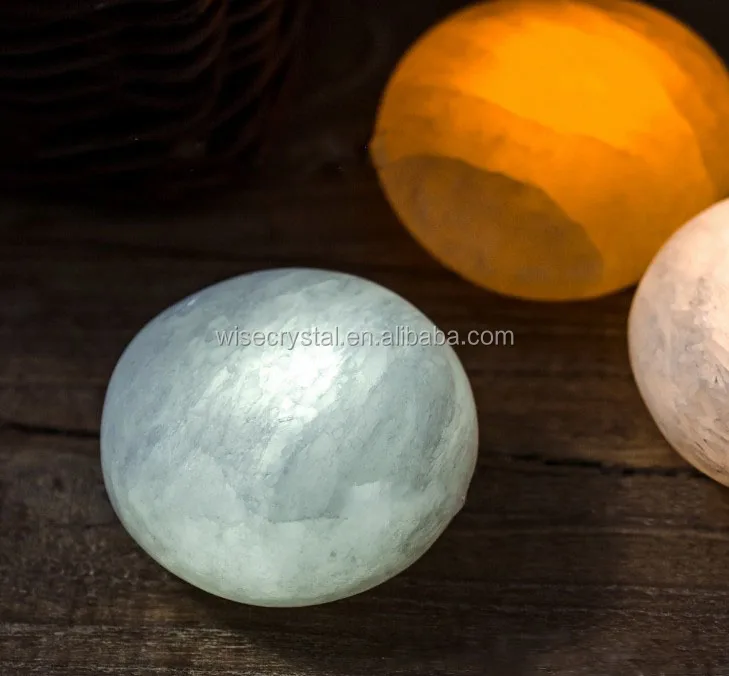 Reiki gemstone crystal oval selenite lamp Wholesale Rock stone