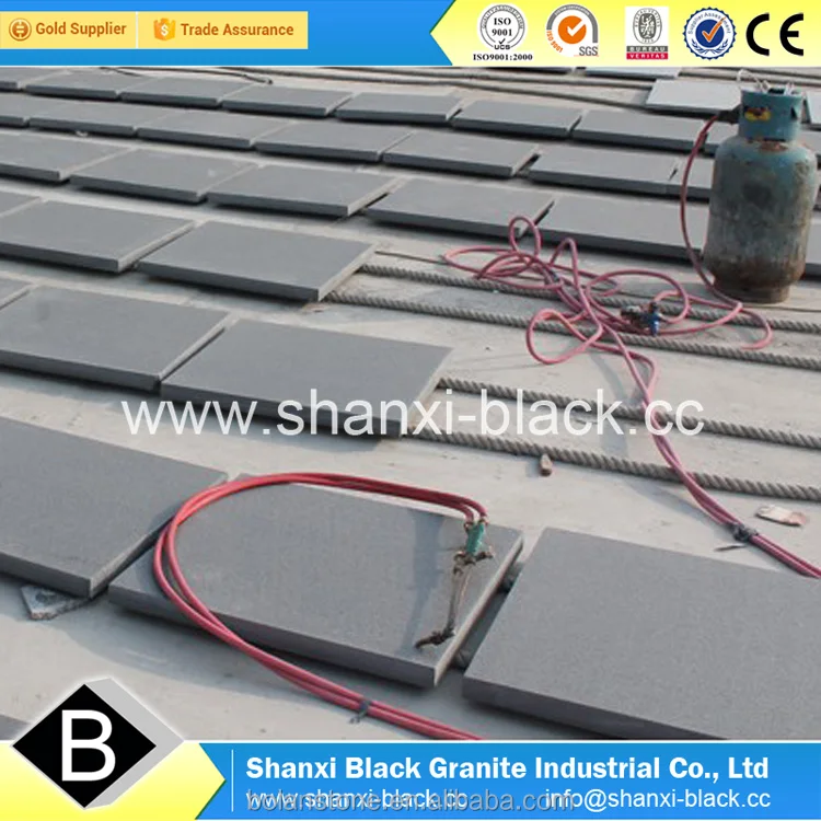 
black granite flamed waterjetted bushhammered finish shanxi black china black nero assoluto G777 granite pure black granite tile 