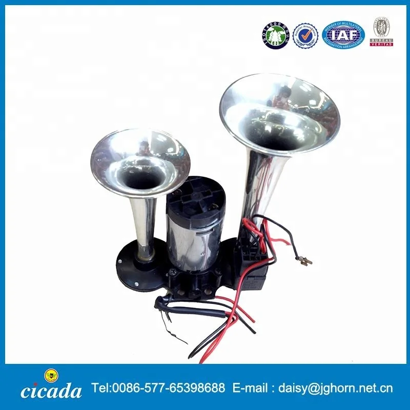 Dual air horn with compressor