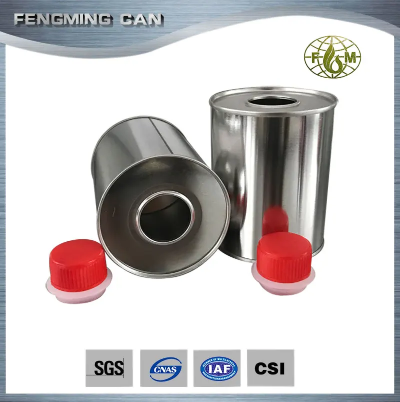 1 Liter empty round metal tin can/rectangular cans/quart plastic tin can with lids for oil