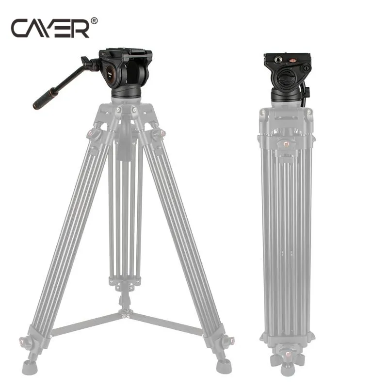 Aluminum tripod fluid head Cayer K3 hot selling fluid head video tripod with Horizontal Angle 360 degree