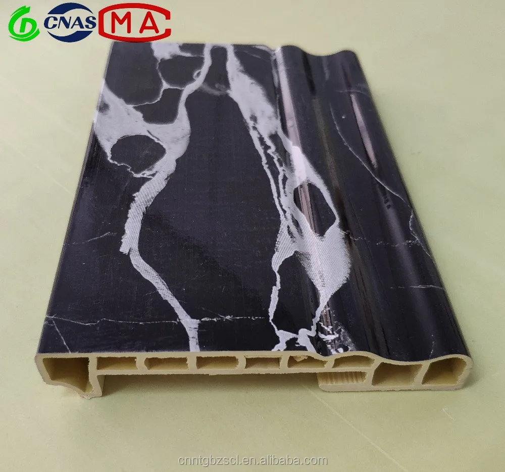 Decorative material soundproof waterproof Fireproof insect prevention WPC PVC decorative moulding line for wall skirting board