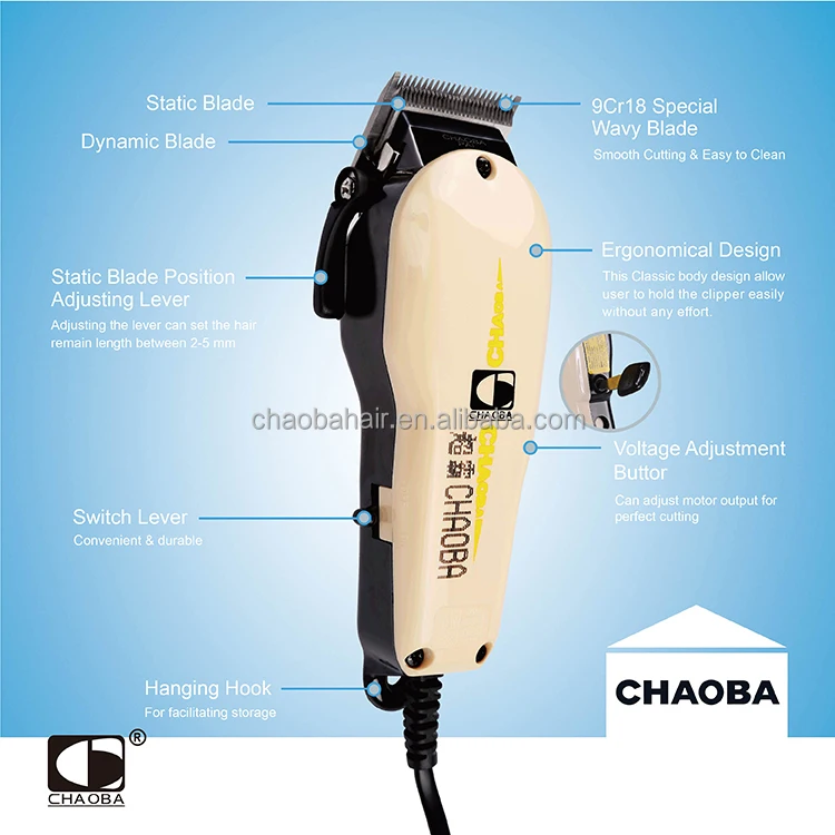 CB-808 Chaoba Professional Electric Hair Clippers for Salon Baber Durable Household Hair Trimmer