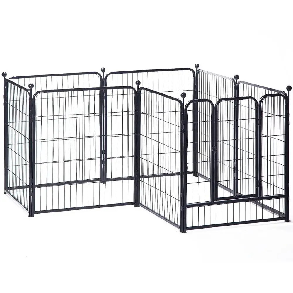 USA Warehouse 8-Panel Safe Gate Lock Cheap Outdoor Large Folding Retractable Metal Pet Dog Playpen Fence
