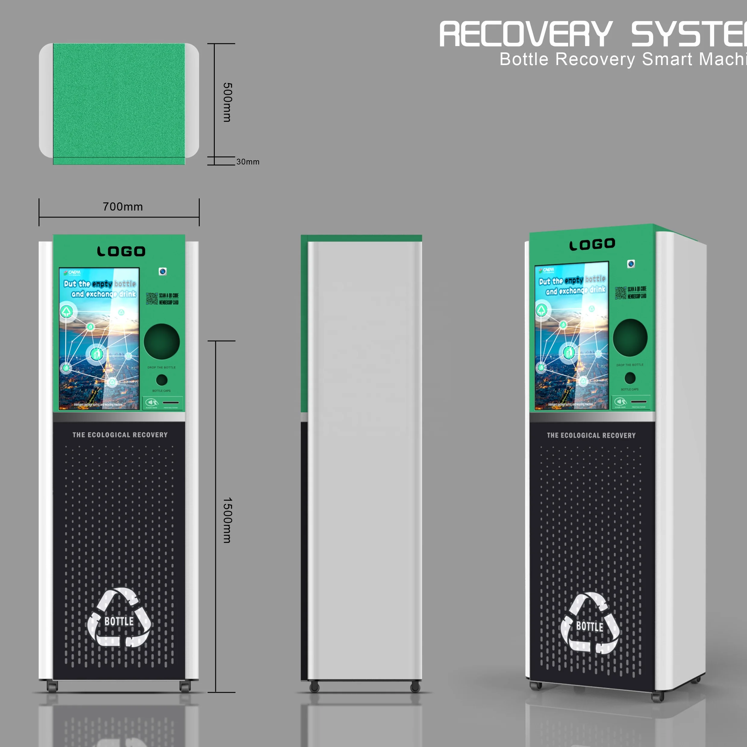 Smart recycling vending machines for plastic bottle and can, support customized for other recycling machines