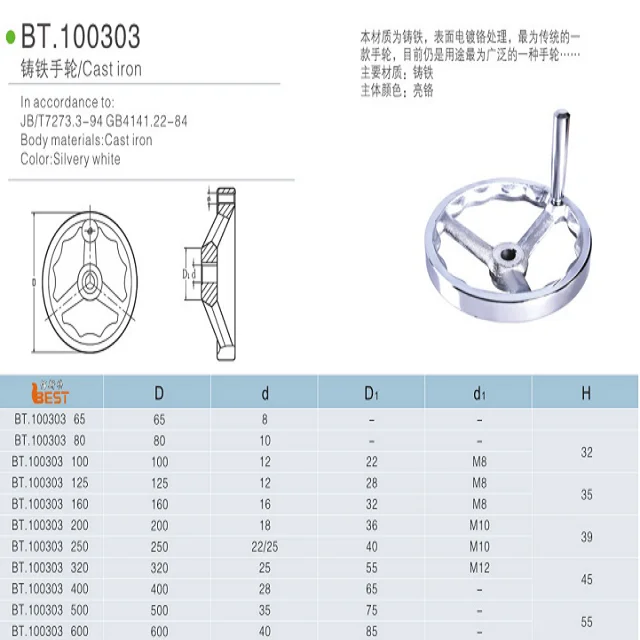 
Three spoke Disc Cast Iron Handwheel for machinery tools 