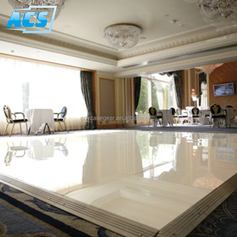 Wedding event outdoor flooring white gloss/High Gloss Wooden Outdoor Portable Dance Flooring