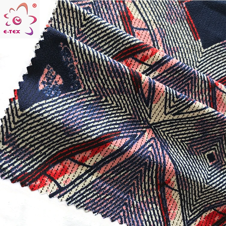 China Supplier Dty Black Yarn Moss Crepe Floral Paper Printing Jersey Fabric For Clothing