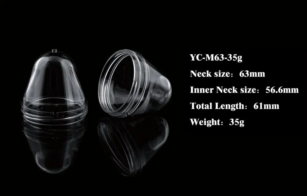 63mm 35g for 250-400ml food jar preform China supplier PET jar preform