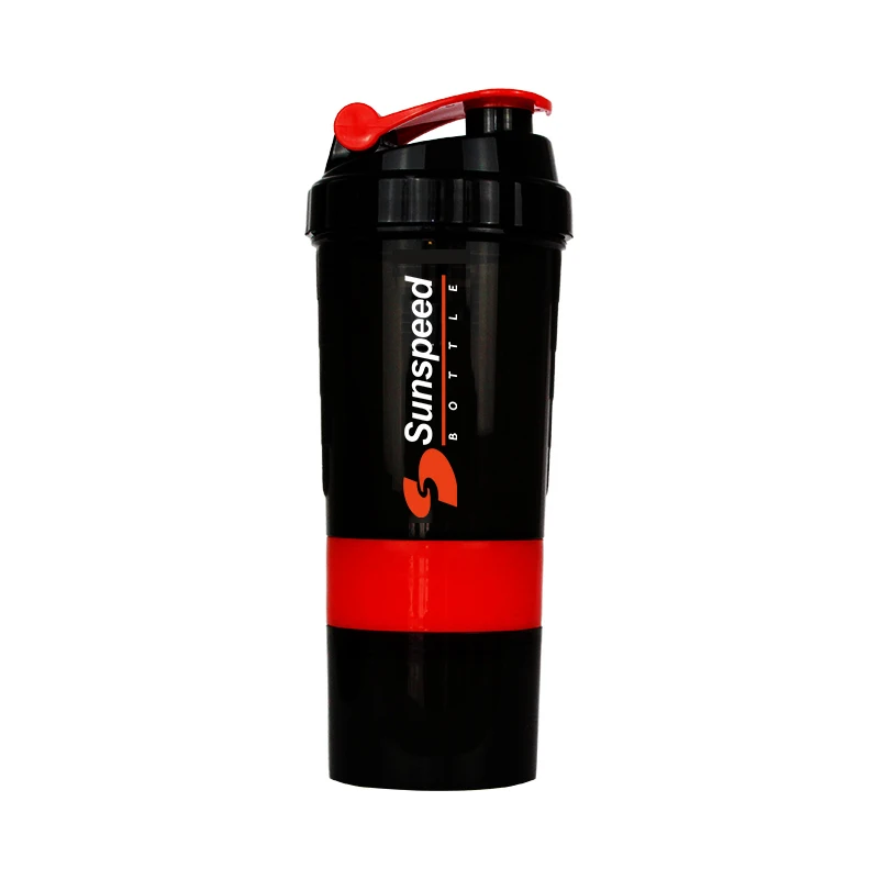 
500ML Hot Selling Custom Logo BPA Free 3in1 Plastic Shaker Protein Powder Bottle for with Factory Price 