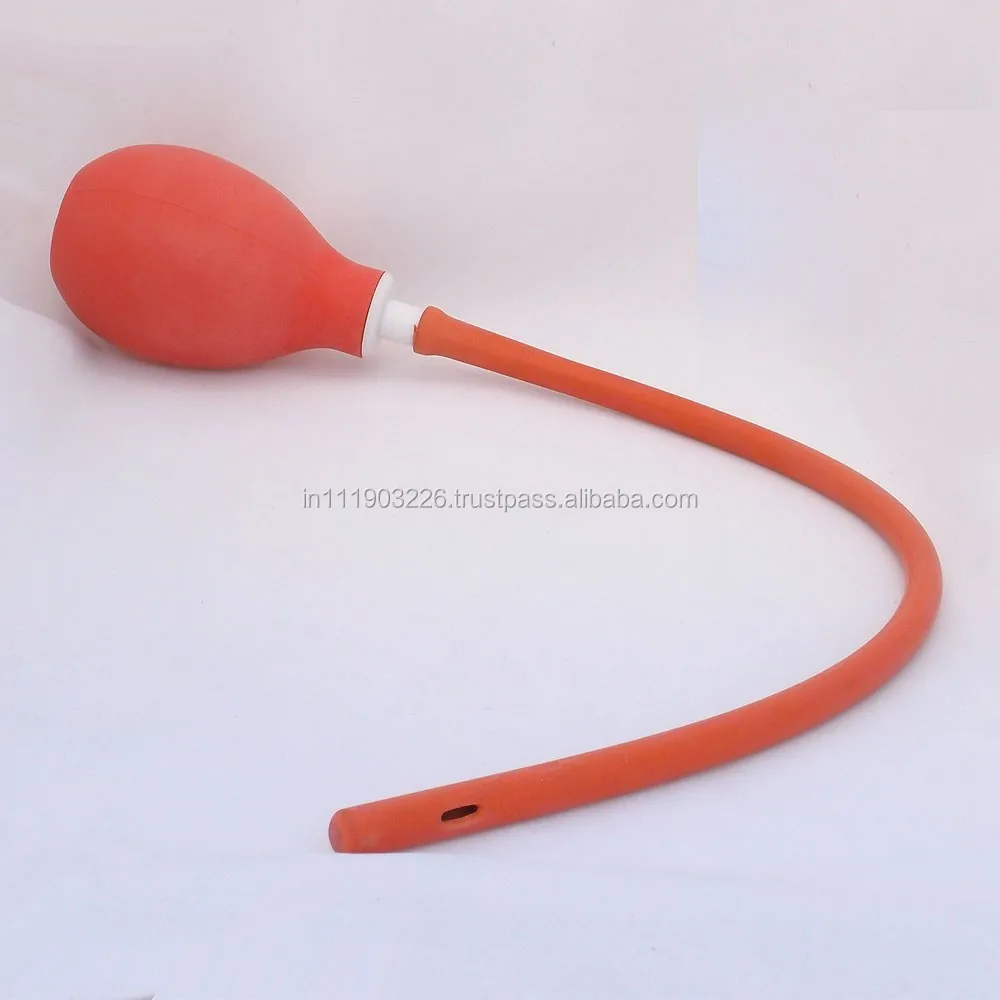Bulb Syringe With Colon Tube Close End Made of thick stiff and durable red rubber latex Vaginal Douche Spray