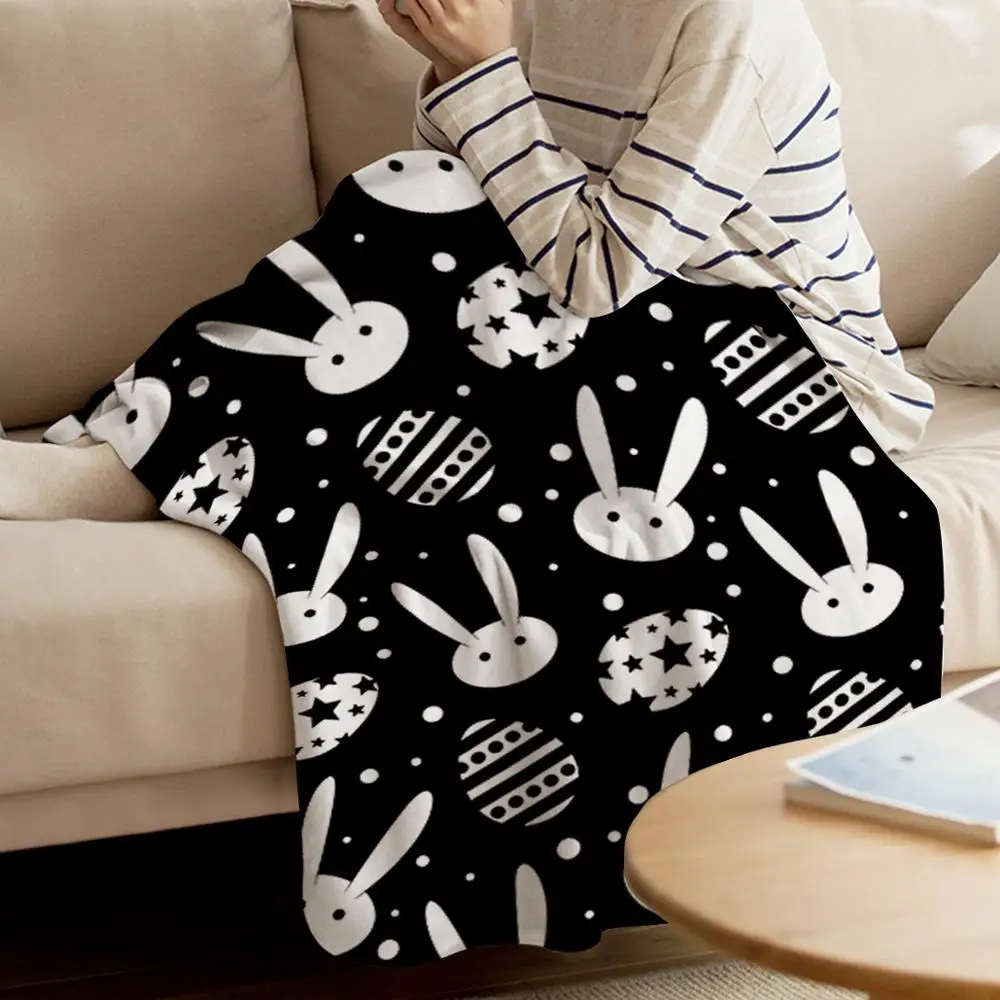 
Cartoon Rabbit Pattern Kids Weighted Blanket Fleece Baby Milestone Blanket 