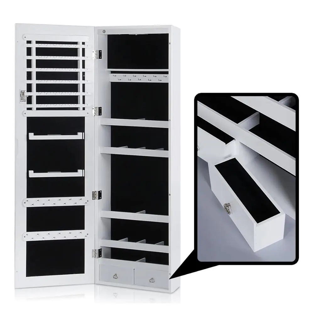 Wall Mounted Organizer Women over the door jewellery mirror