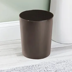 Decorative Metal Small Trash Can Wastebasket, Garbage Container Bin - for Bathrooms, Powder Rooms, Kitchens, Home Offices