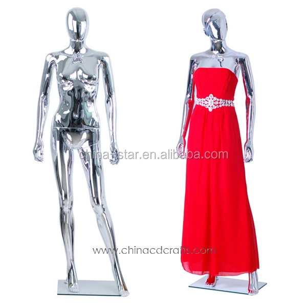 high quality hot sale plastic chrome silver female models, manikin, chear plastic mannequin
