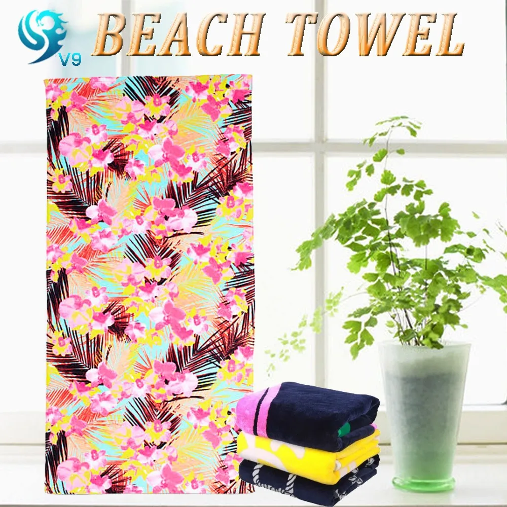 China Factory 100% Cotton Reactive Printed Custom Dolphin sea printed beach towel