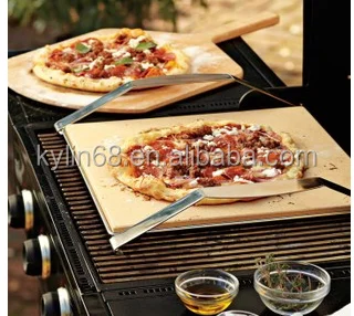 
Cordierite Pizza Stone with Pizza Cutter and Serving Rack 