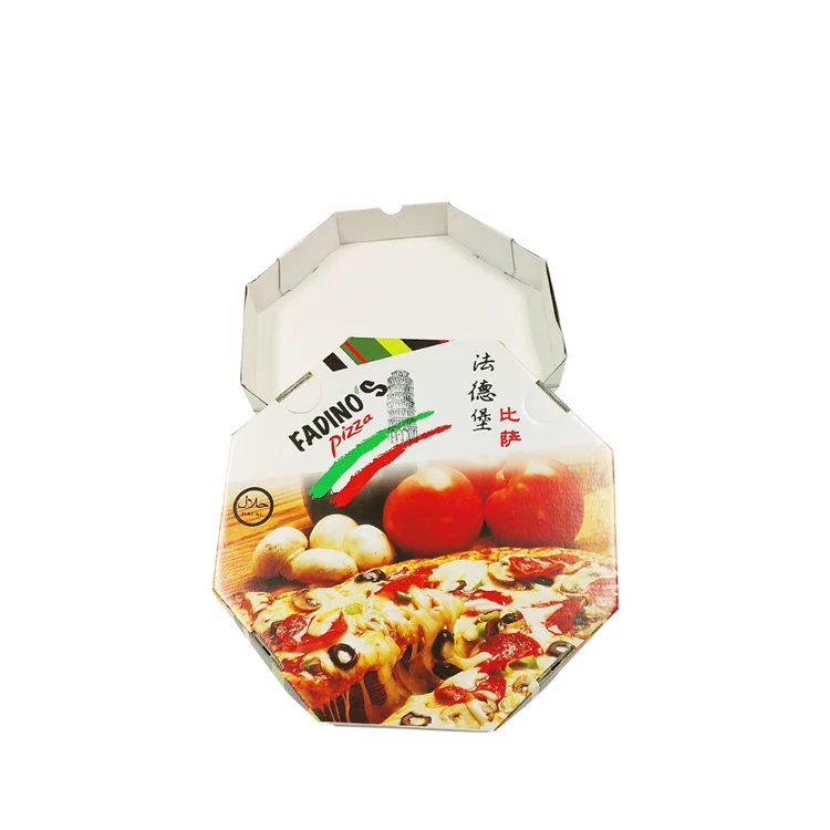 
2021 Lid and base type 4 to 16 inch corrugated paper packaging shipping octagon pizza box 