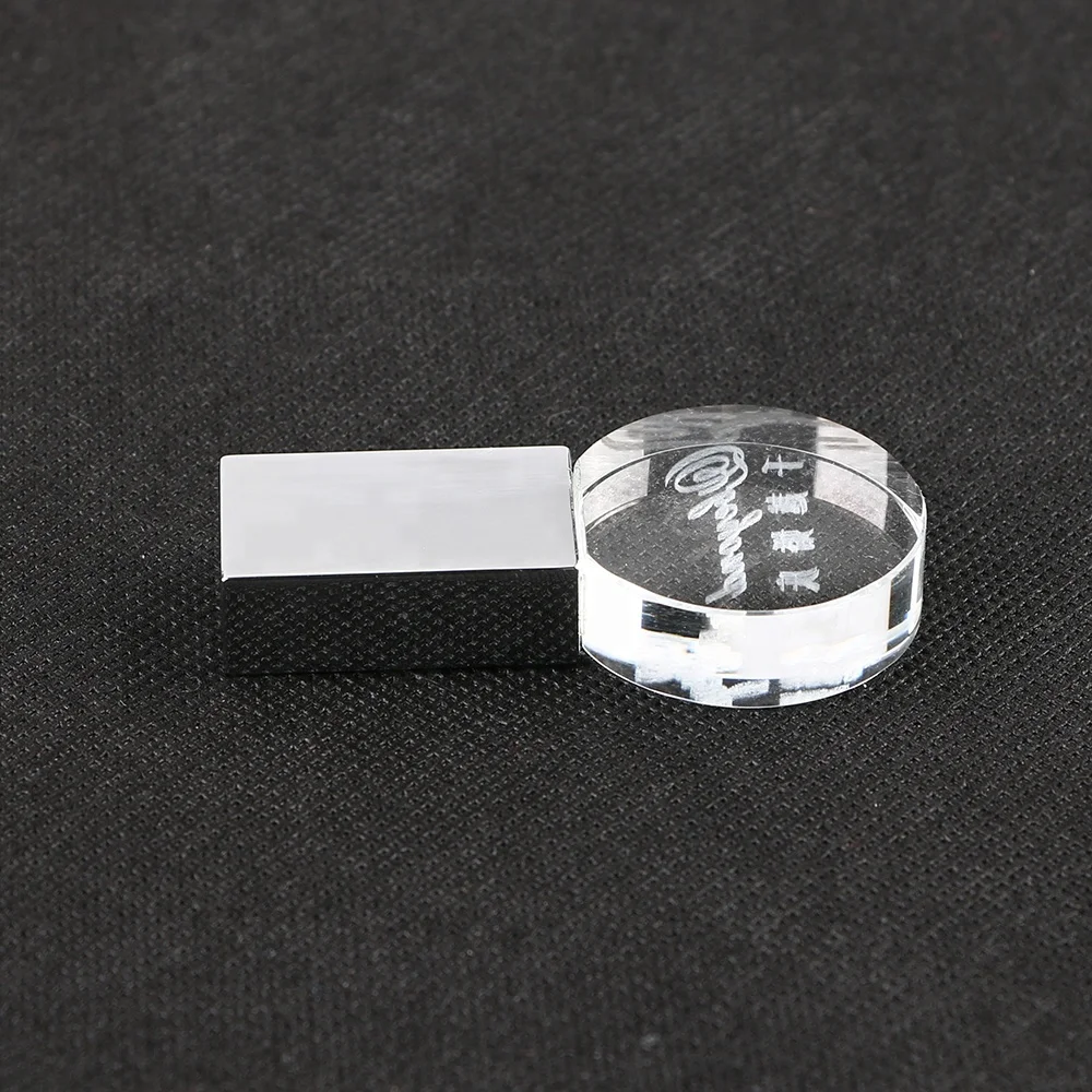 
High quality crystal usb pen drive 32gb with LED light 