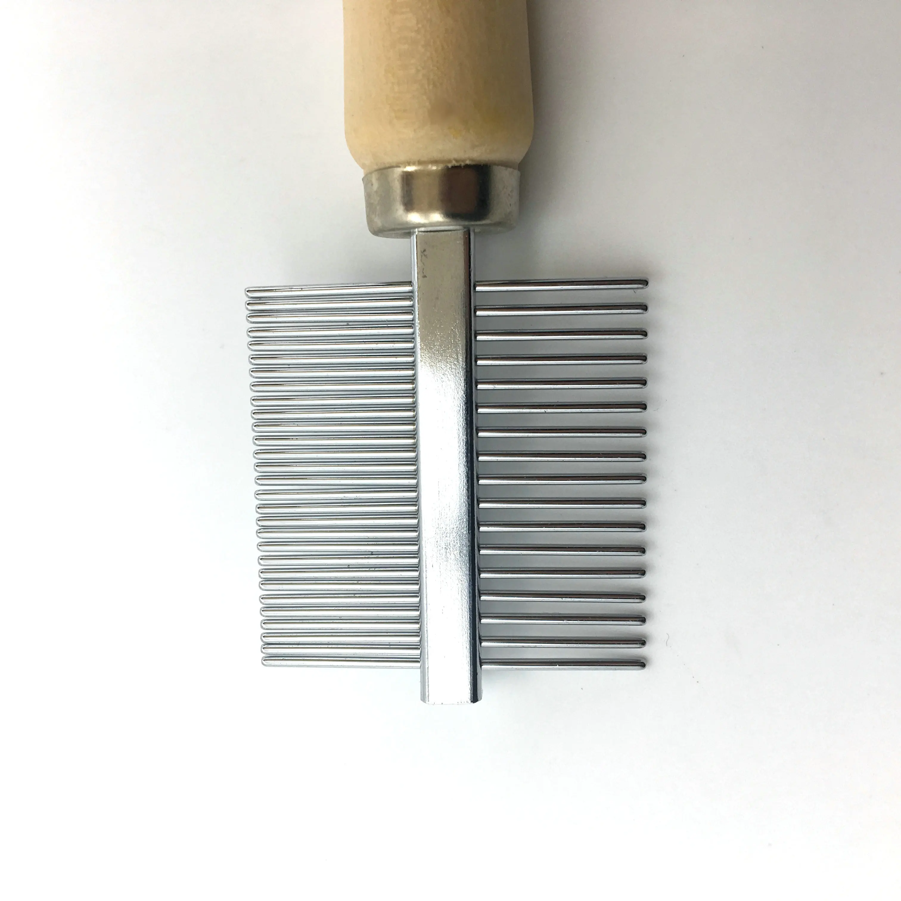 Low Price Fine Teeth Metal Big Dog Pet Animal Lice Nit Louse Flea Grooming Removal Comb Brush Remover With Wooden Handle
