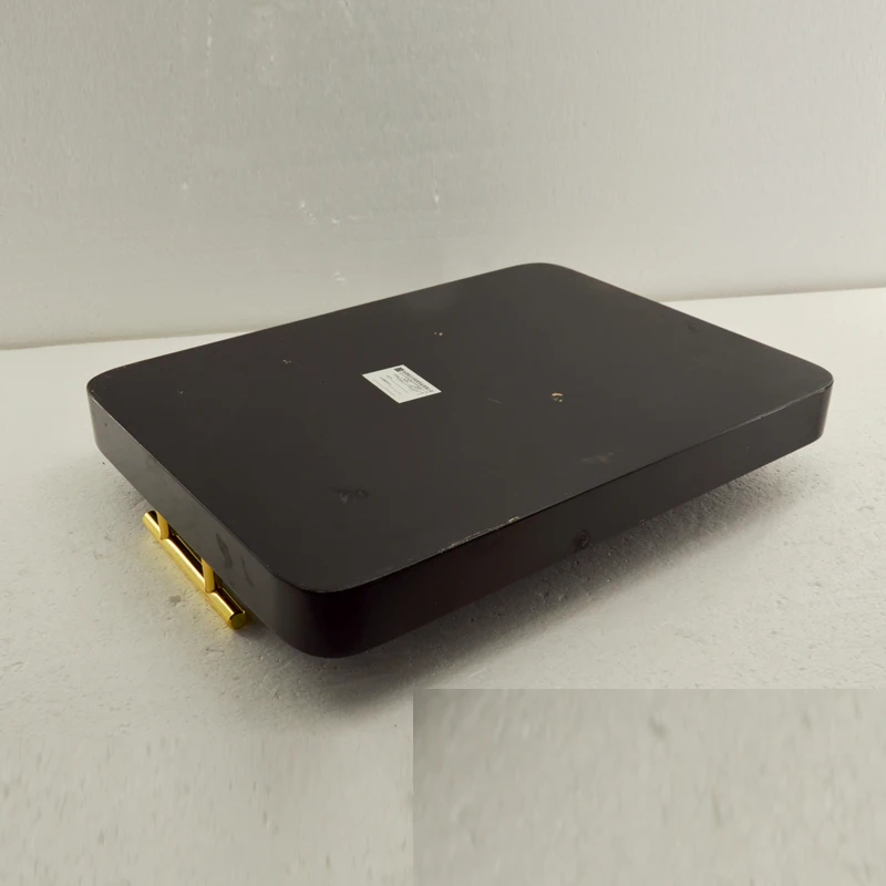 OEM print houseware custom rectangular black serving  wood armrest  long handle tray