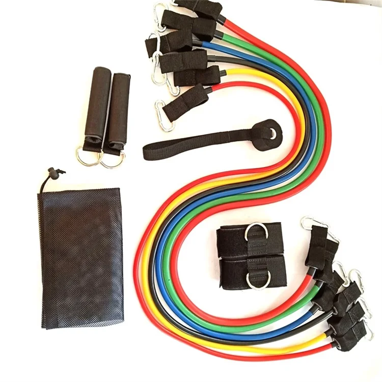 Elastic stretch Fitness Resistance Band Set for gym body building