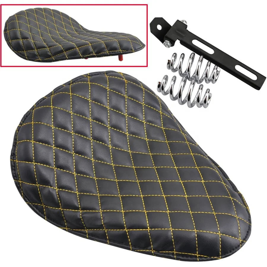 3 дюймов Кожаные Мотоциклетные Solo сиденья Sportster Bobber Chopper на заказ соло Хром Весна Кронштейн сиденья