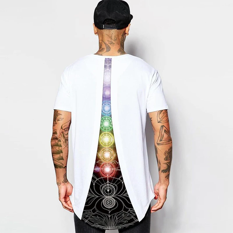 wholesale china men clothing hip hop poly cotton digital printing short sleeves sublimation back panel t-shirt