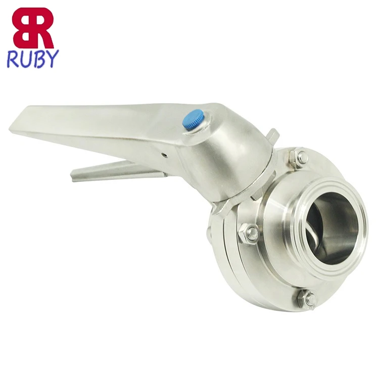 
Sanitary Stainless Steel 304 Tri Clamp Butterfly Valve with Trigger Handle and EPDM Seal 