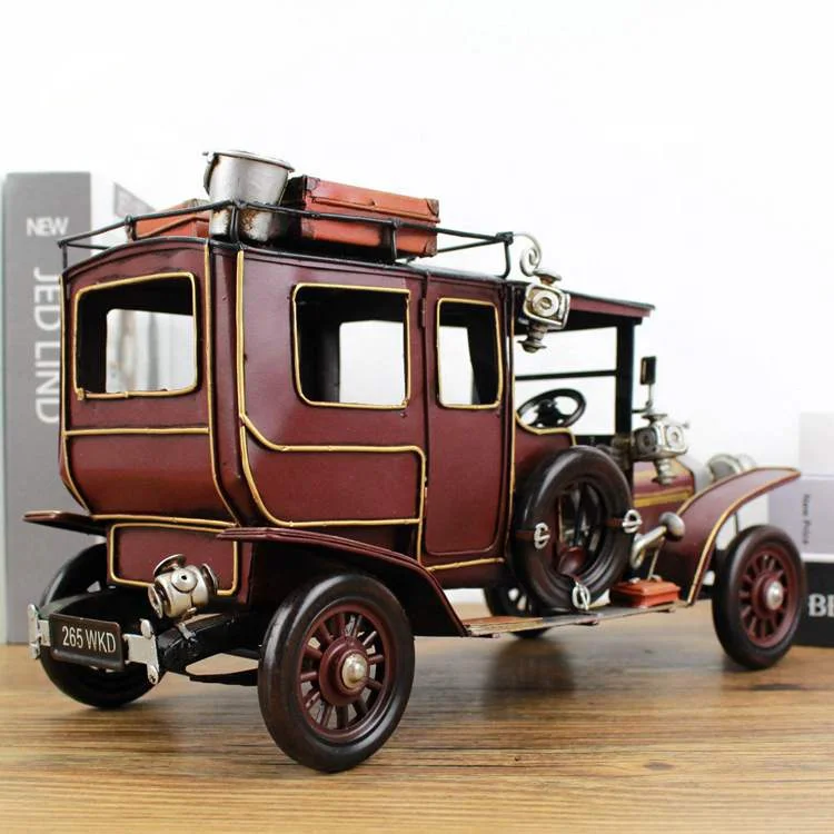 1907 Metal Old Diecast Car Model 1: 12 Figurine Vintage Vehicle Model Car Figurine Retro Boy Toy Gift Home Office Decor