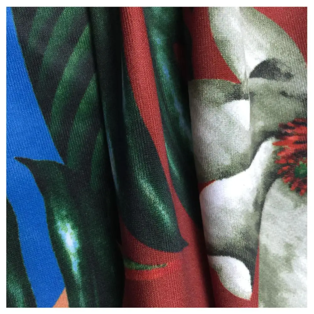 Горячая Распродажа, тропический узор, цифровая текстильная ткань с принтом для купальников