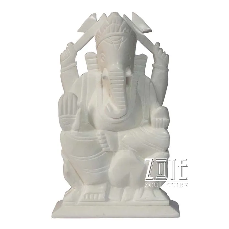Custom modern stone ganesha white marble statue of hindu god ganesh