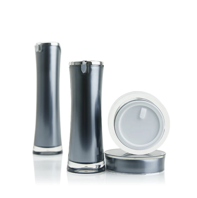 Специальный серый закрытый косметический двойной акриловые безвоздушные бутылки сыворотки и солнцезащитный крем по уходу за пластиковые товары для ухода за кожей упаковка WSZ-S 15 Вт, 30 Вт, 50 мл