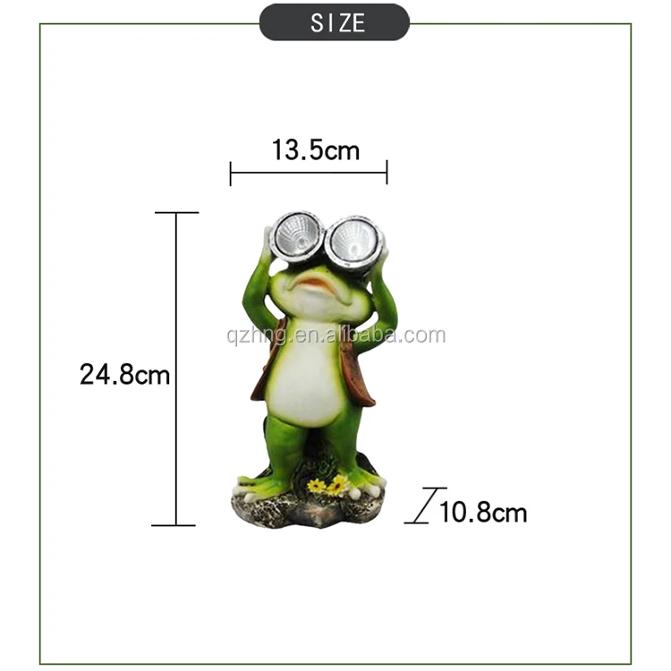 New Garden Resin standing frog statue with solar light eyes for sale