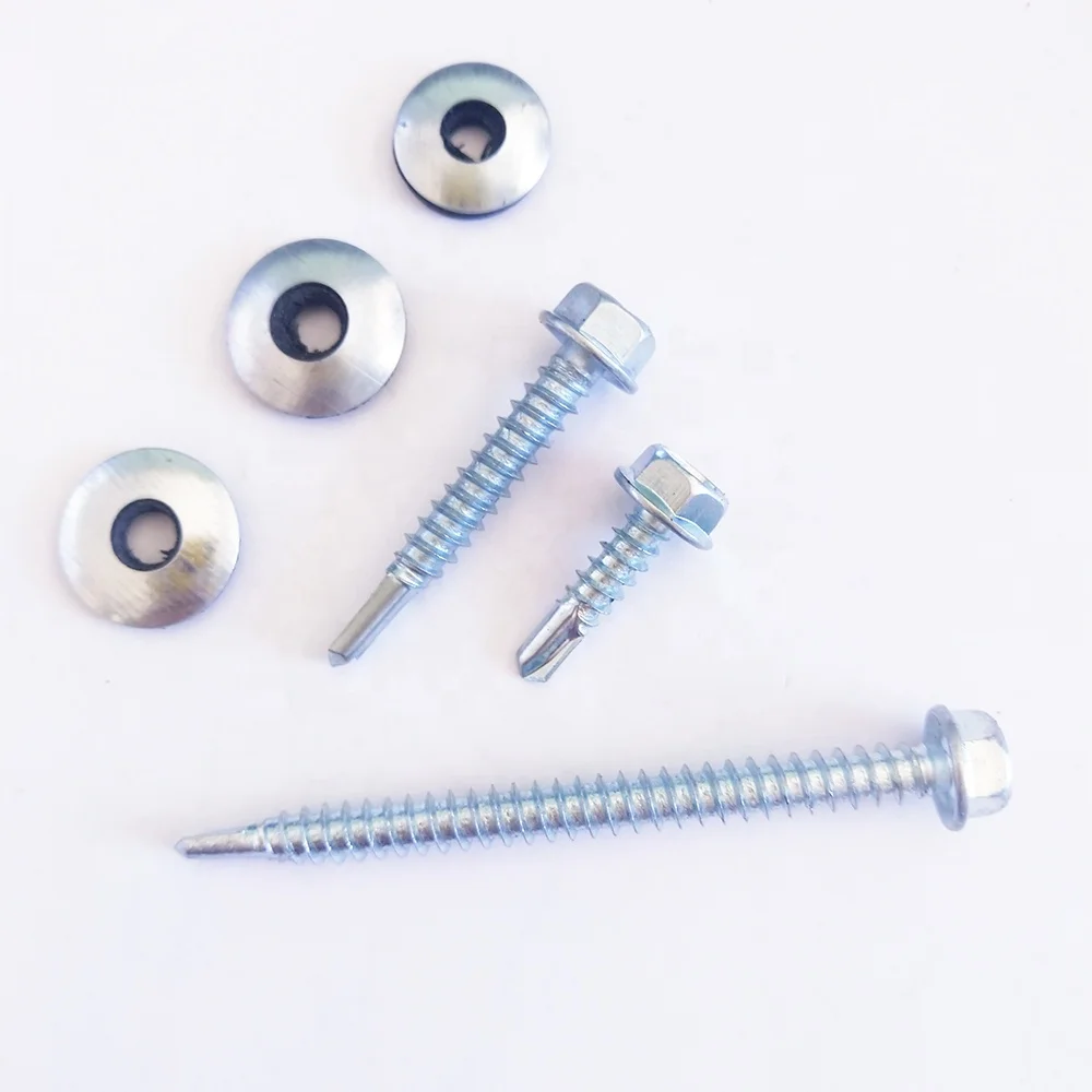 Quality red green brown color head self drilling screw Hex Head Self Drilling Tek Screw for Encaustic tile