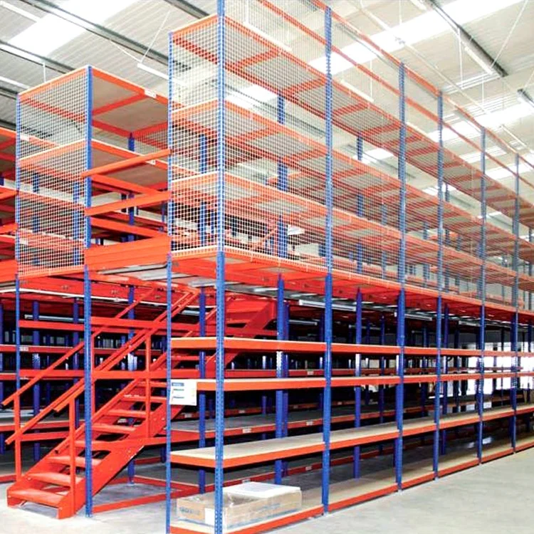  GTY оцинкованная сверхпрочная Многоуровневая Двухуровневая складская стальная решетчатая платформа мезонинговая стойка