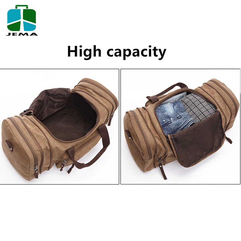 Unisex Canvas Travel mens duffel bag Weekend Bag with Strap
