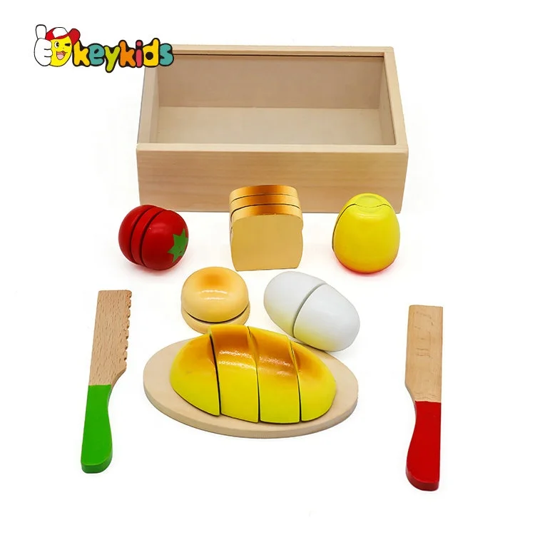 New hottest pretend play set wooden cutting food for kids W10B269