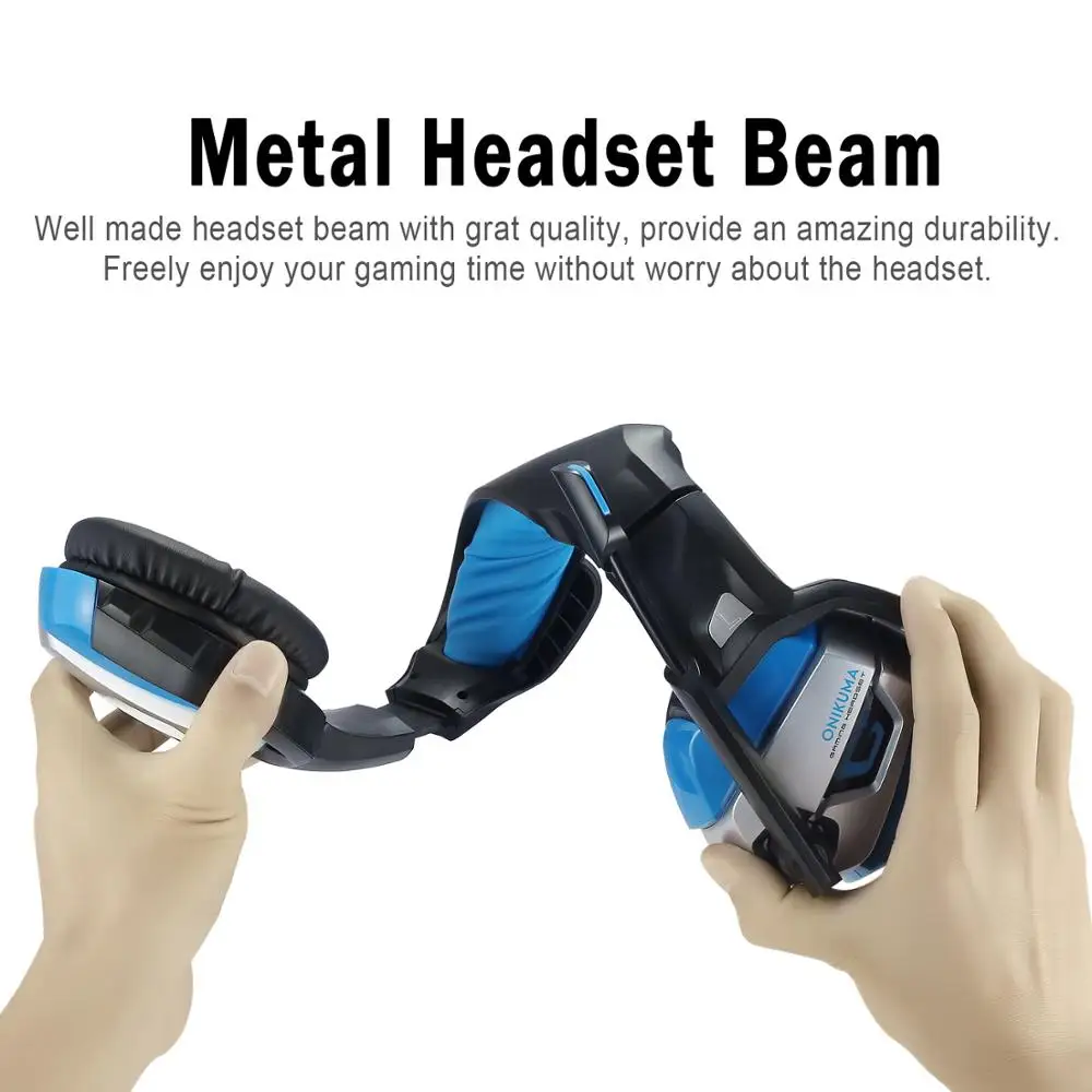 
K5 Onikuma Topsale on Amazon 50mm stereo gaming headphone for Laptop PC mobile wired computer headset for gamer blue LED 