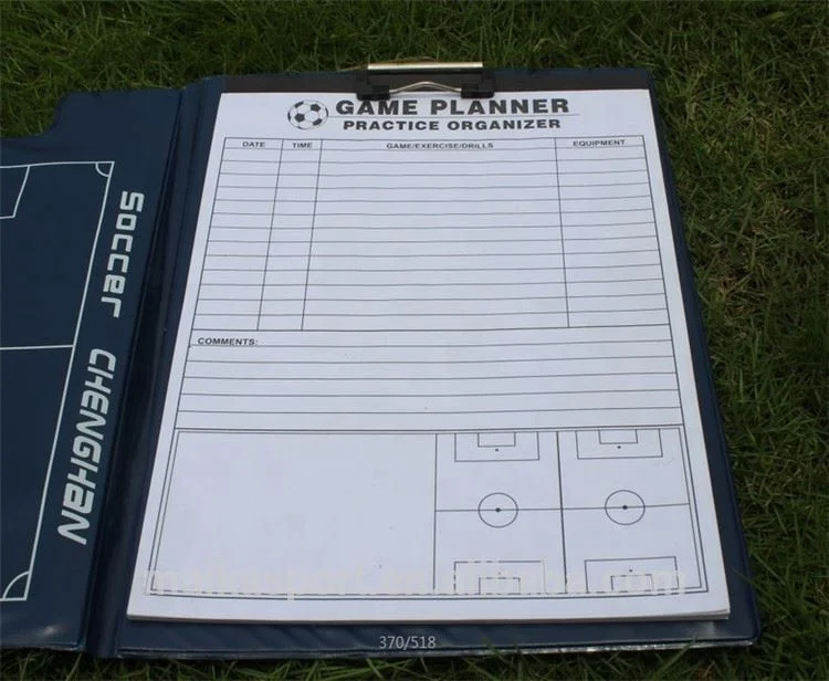 Hot sale custom design foldable durable soccer match game plan book football coaching bord